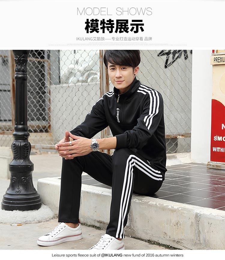 Mùa xuân và mùa đông Mùa đông Thể thao nam Phù hợp với phân bón Plus Kích thước Plus Nhung Thậm Thanh niên Giải trí Chạy thể thao Quần áo Wei quần chạy bộ nam nike